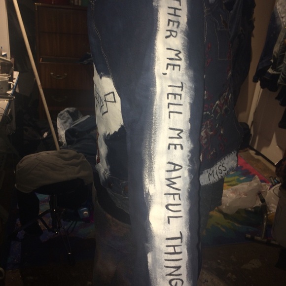 Hand painted custom lil peep jacket size large - Picture 4 of 4